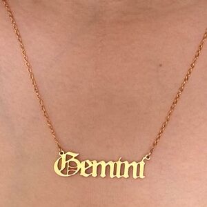 Gold Gemini Stainless Steel Necklace